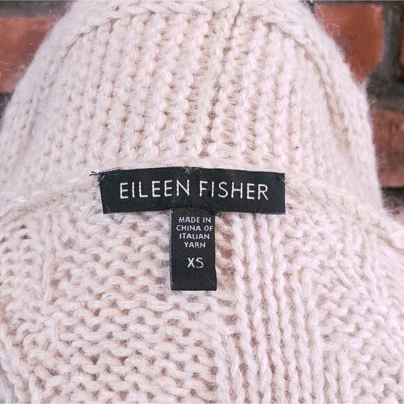 Eileen Fisher Airy Cascading Open Cable Cardigan Linen Mohair Women's XS - Picture 7 of 7
